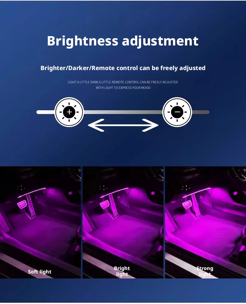 Flexible EL Wire Lights With App Control Ambient Atmosphere Strip Light Decorative Lamps 12V Car Interior Neon RGB Led Strip